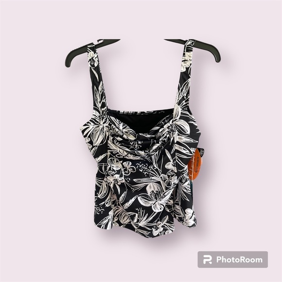 Caribbean Joe, Swim Top (Tankini) with bust enhancer in black, Size 16 - Picture 2 of 7